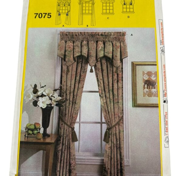 Simplicity 7075 Sewing Patterns For Dummies Window Treatments New - Picture 2 of 2